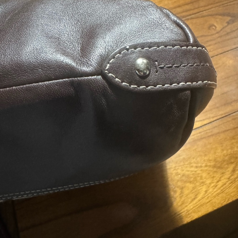 Coach Signature Park Duffle in Khaki w./ Dark Brown Leather - Picture 6 of 10